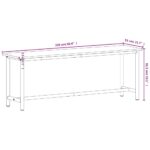 vidaXL Pracovný stôl 220x55x81,5 cm masívny buk a kov – Obrázok 8