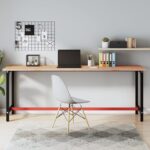 vidaXL Pracovný stôl 220x55x81,5 cm masívny buk a kov