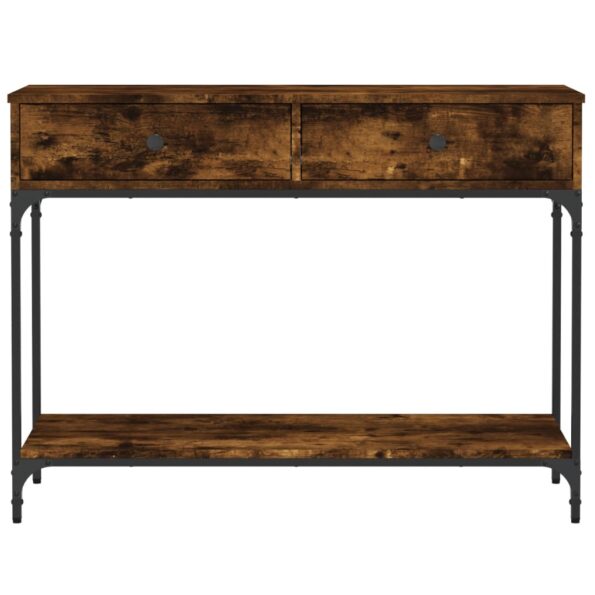vidaXL Konzolový stolík dymový dub 100x34,5x75 cm kompozitné drevo – Obrázok 6
