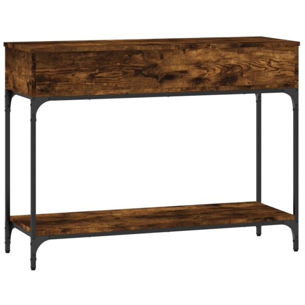 vidaXL Konzolový stolík dymový dub 100x34,5x75 cm kompozitné drevo – Obrázok 7