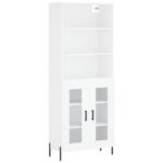 vidaXL Vysoká skrinka biela 69,5x34x180 cm spracované drevo – Obrázok 2