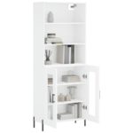 vidaXL Vysoká skrinka biela 69,5x34x180 cm spracované drevo – Obrázok 3