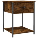 vidaXL Nočný stolík dymový dub 44x45x58 cm kompozitné drevo – Obrázok 2
