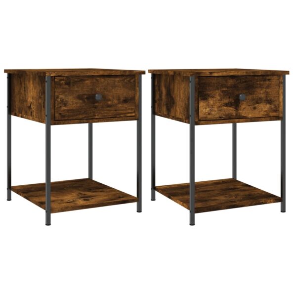 vidaXL Nočné stolíky 2 ks dymový dub 44x45x58 cm kompozitné drevo – Obrázok 2