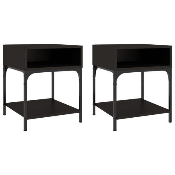 vidaXL Nočné stolíky 2 ks čierne 40x41x50 cm kompozitné drevo – Obrázok 2
