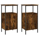 vidaXL Nočné stolíky 2 ks dymový dub 41x31x80 cm kompozitné drevo – Obrázok 2