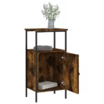 vidaXL Nočné stolíky 2 ks dymový dub 41x31x80 cm kompozitné drevo – Obrázok 4