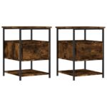 vidaXL Nočné stolíky 2 ks dymový dub 40x42x56 cm kompozitné drevo – Obrázok 2