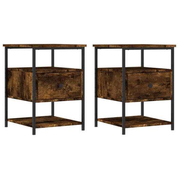 vidaXL Nočné stolíky 2 ks dymový dub 40x42x56 cm kompozitné drevo – Obrázok 2