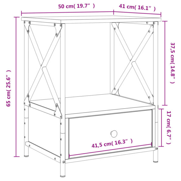 vidaXL Nočné stolíky 2 ks, čierne 50x41x65 cm, kompozitné drevo – Obrázok 11