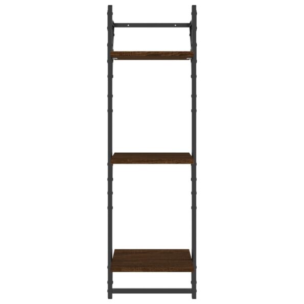 vidaXL 3-poschod. nástenné police s tyčami 2 ks hnedý dub 30x25x100 cm – Obrázok 5
