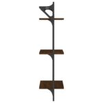 vidaXL 3-poschod. nástenné police s tyčami 2 ks hnedý dub 30x25x100 cm – Obrázok 6