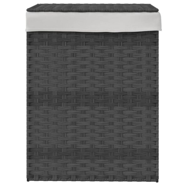 vidaXL Kôš na bielizeň s vekom sivý 46x33x60 cm polyratan – Obrázok 3