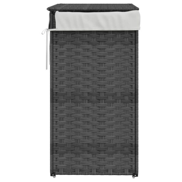 vidaXL Kôš na bielizeň s vekom sivý 46x33x60 cm polyratan – Obrázok 5