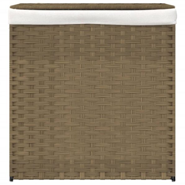 vidaXL Kôš na bielizeň s 2 priehradkami 53x35x57 cm polyratan – Obrázok 3