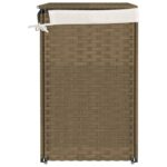 vidaXL Kôš na bielizeň s 2 priehradkami 53x35x57 cm polyratan – Obrázok 5