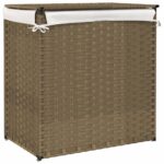 vidaXL Kôš na bielizeň s 2 priehradkami 53x35x57 cm polyratan – Obrázok 6