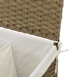 vidaXL Kôš na bielizeň s 2 priehradkami 53x35x57 cm polyratan – Obrázok 8