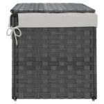 vidaXL Kôš na bielizeň s vekom sivý 55,5x35x34 cm polyratan – Obrázok 5
