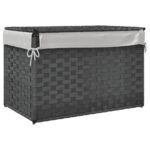 vidaXL Kôš na bielizeň s vekom sivý 55,5x35x34 cm polyratan – Obrázok 6