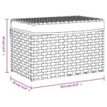 vidaXL Kôš na bielizeň s vekom sivý 55,5x35x34 cm polyratan – Obrázok 9