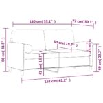 vidaXL 2-miestna pohovka s vankúšmi tmavosivá 140 cm zamat – Obrázok 8