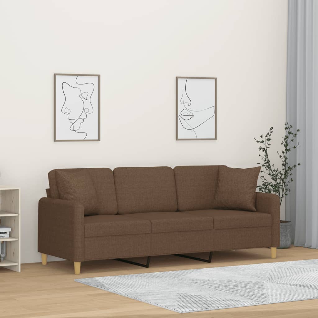 VXL8721012058873_m_en_hd_1.jpg vidaXL 3-miestna pohovka s vankúšmi hnedá 180 cm látka – Obrázok 1