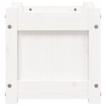 vidaXL Záhradný kvetináč biely 31x31x31 cm masívna borovica – Obrázok 5