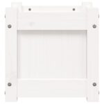 vidaXL Záhradný kvetináč biely 31x31x31 cm masívna borovica – Obrázok 6