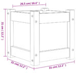 vidaXL Záhradný kvetináč biely 31x31x31 cm masívna borovica – Obrázok 11