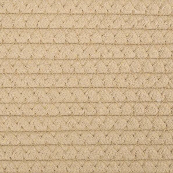 vidaXL Kôš na bielizeň béžovo-biely Ø55x36 cm bavlna – Obrázok 7