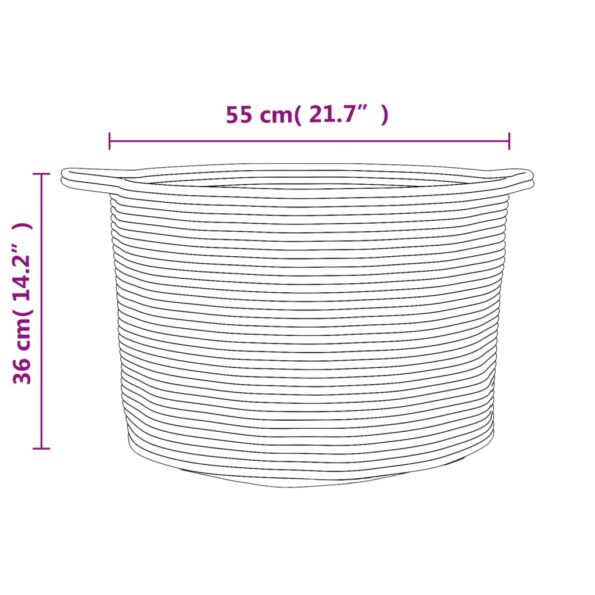 vidaXL Kôš na bielizeň béžovo-biely Ø55x36 cm bavlna – Obrázok 9