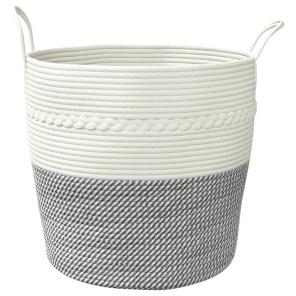 vidaXL Úložný kôš sivobiely Ø43x38 cm bavlna – Obrázok 4
