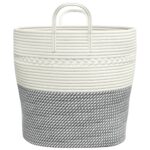 vidaXL Úložný kôš sivobiely Ø43x38 cm bavlna – Obrázok 5