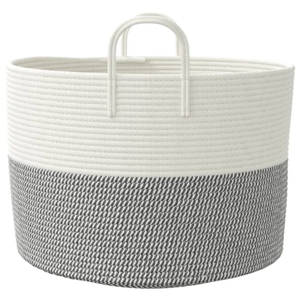 vidaXL Úložný kôš sivobiely Ø51x33 cm bavlna – Obrázok 5