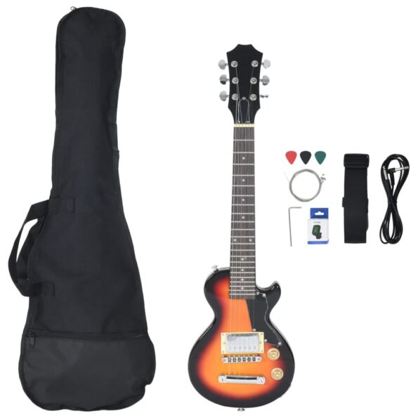 vidaXL Elektrická gitara pre deti s taškou hnedo-čierna 3/4 30" – Obrázok 2
