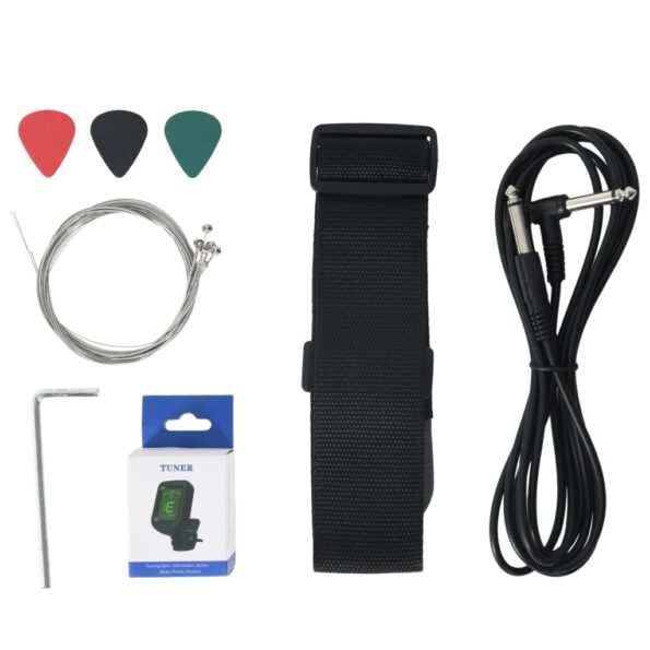 vidaXL Elektrická gitara pre deti s taškou hnedo-čierna 3/4 30" – Obrázok 9