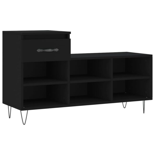 vidaXL Botník čierny 102x36x60 cm spracované drevo – Obrázok 2
