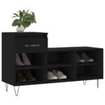 vidaXL Botník čierny 102x36x60 cm spracované drevo – Obrázok 3