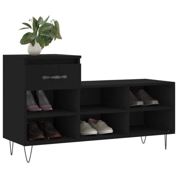 vidaXL Botník čierny 102x36x60 cm spracované drevo – Obrázok 3