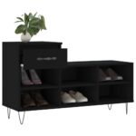 vidaXL Botník čierny 102x36x60 cm spracované drevo – Obrázok 4