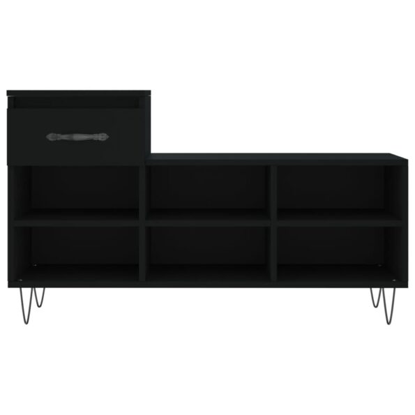 vidaXL Botník čierny 102x36x60 cm spracované drevo – Obrázok 5