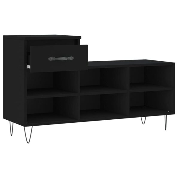 vidaXL Botník čierny 102x36x60 cm spracované drevo – Obrázok 6