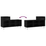 vidaXL Botník čierny 102x36x60 cm spracované drevo – Obrázok 9