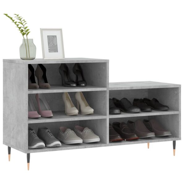 vidaXL Botník betónovo sivý 102x36x60 cm spracované drevo – Obrázok 3