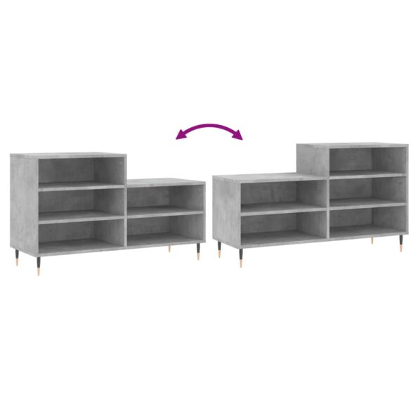 vidaXL Botník betónovo sivý 102x36x60 cm spracované drevo – Obrázok 7