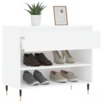 vidaXL Botník biely 70x36x60 cm spracované drevo – Obrázok 4