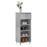 vidaXL Botník betónovo sivý 40x36x105 cm spracované drevo – Obrázok 3