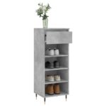 vidaXL Botník betónovo sivý 40x36x105 cm spracované drevo – Obrázok 4