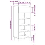 vidaXL Botník betónovo sivý 40x36x105 cm spracované drevo – Obrázok 11